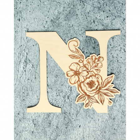 BOKSTAV med blomstermotiv