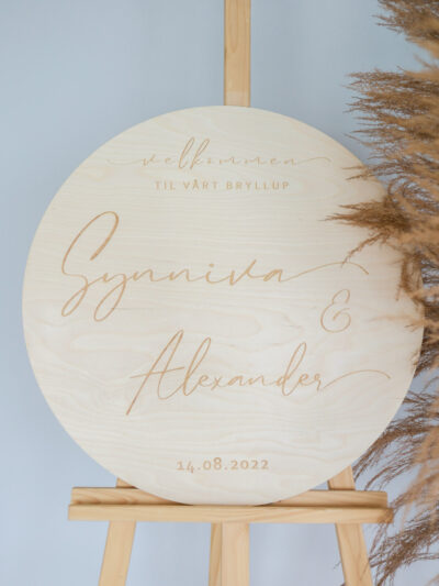 VELKOMSTSKILT TIL BRUDEPARET (V5)